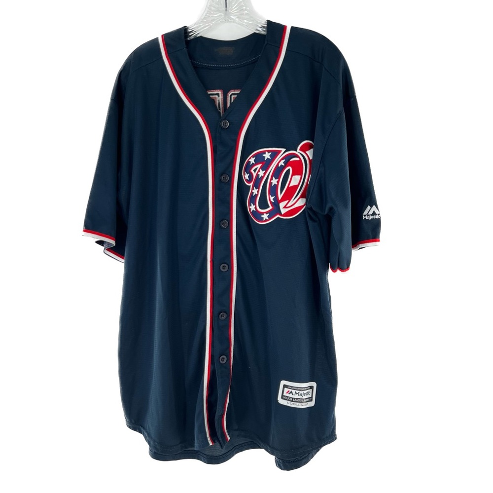 Majestic Bryce Harper #34 Washington Nationals Button-Front Jersey Men's Size L*